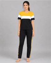 Sport Edge Yellow & Black Striped Track Suit