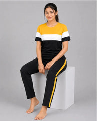 Sport Edge Yellow & Black Striped Track Suit