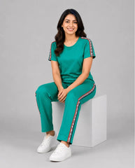 Green And White Striped Track Suit