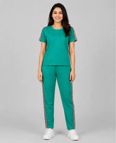 Green And White Striped Track Suit