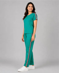 Green And White Striped Track Suit