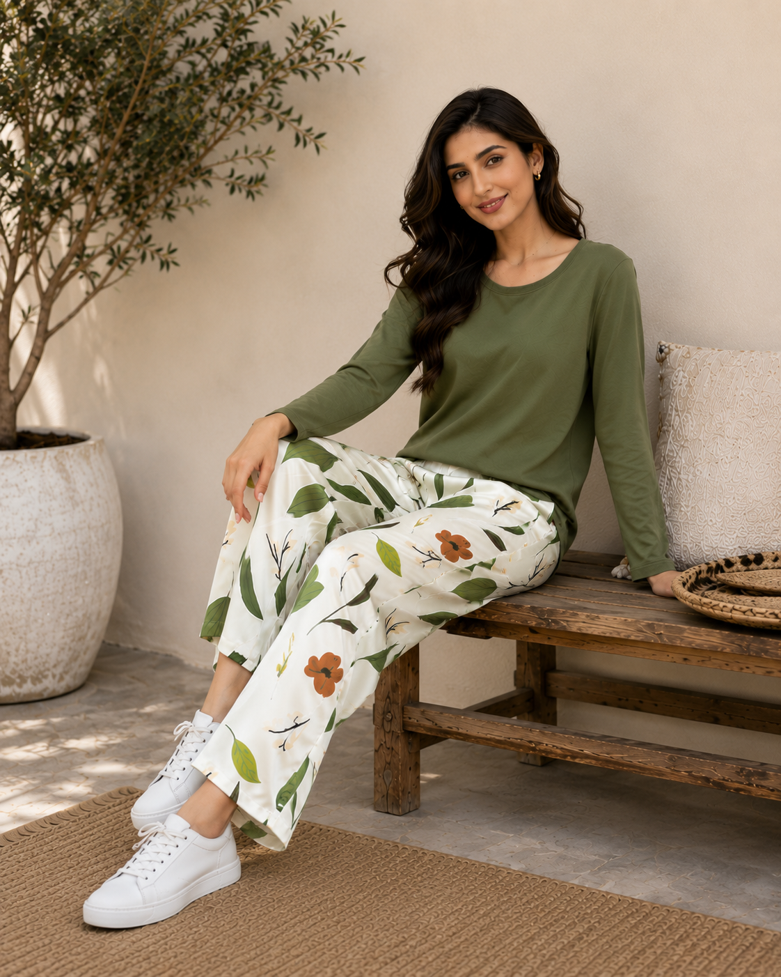 Olive Bloom PJs Set
