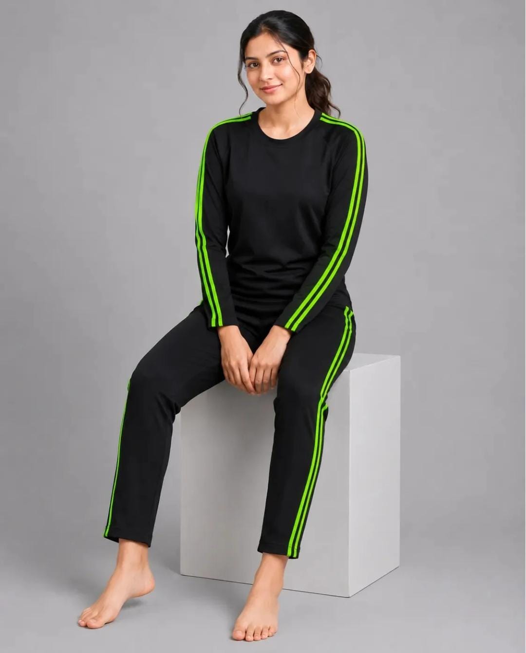 Black and Lime Green Track Suit
