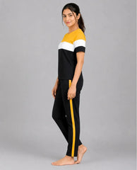 Sport Edge Yellow & Black Striped Track Suit