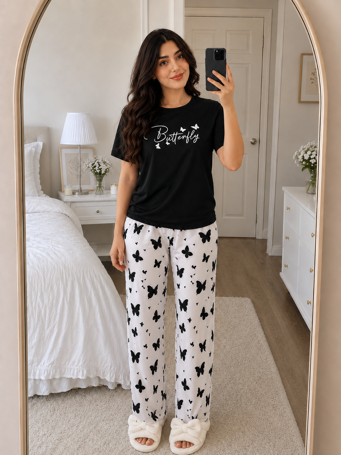 Emerald Butterfly Print PJs set