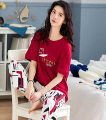 Crimson Geometric PJs Set