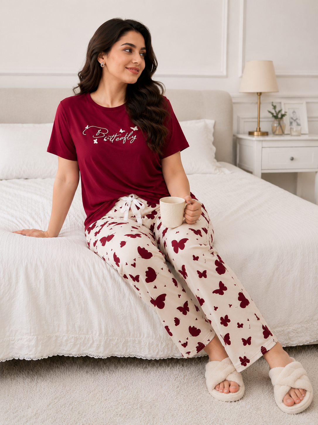 Emerald Butterfly Print PJs set